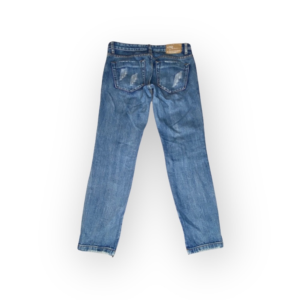 One Teaspoon ☻︎ Trashed Freebirds Skinny Ankle Skinny Zip Jeans ☻︎ Cobain ☻︎ 26 - Picture 5 of 16
